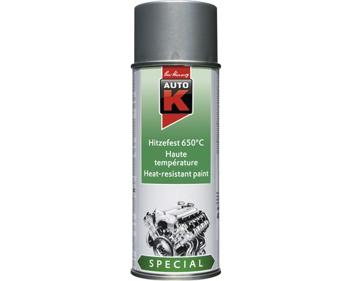 Auto-K Spécial peinture en aérosol argent 400 ml résistant à la chaleur jusqu'à 650 °C