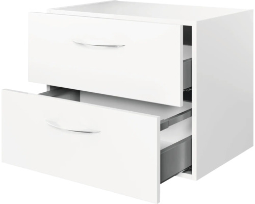 Weißer Unterschrank mit zwei Schubladen