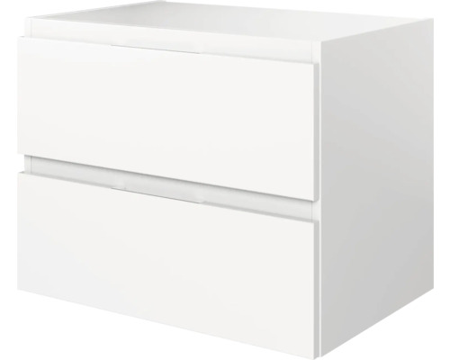Meuble bas pelipal Xpressline 4035 2 tiroirs coulissants largeur 60 cm blanc avec poignée intégrée