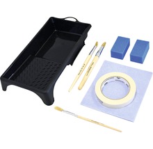 Kit de rouleau à peinture avec bac à peinture, pinceaux, éponges et ruban de masquage