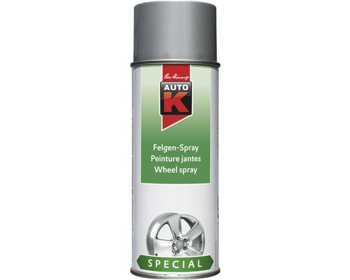 Auto-K peinture en aérosol spray jantes argent cristal 400 ml Auto K Peinture pour jantes pour la peinture des roues de voiture