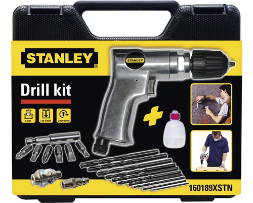 Kit de perçage Stanley avec forets, embouts et accessoires dans une mallette