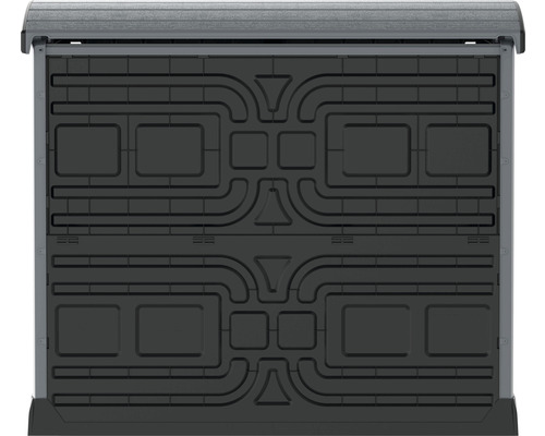 Detailansicht einer Kunststoff-Gartenbox mit Muster