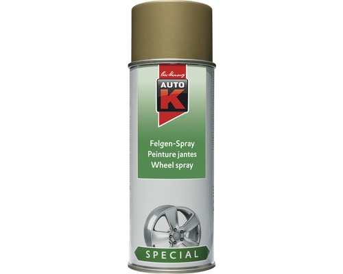 Auto-K peinture en aérosol spray jantes or 400 ml Bombe de peinture pour jantes Auto K