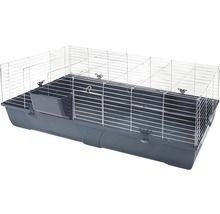 Cage pour petits animaux avec couvercle à barreaux et râtelier à foin