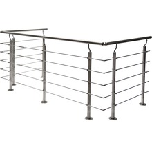 Geländer aus Edelstahl mit Stahlseilen