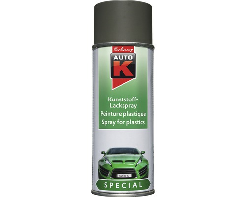 Auto-K Spécial peinture en aérosol pour plastiques gris 400 ml Bombe de peinture plastique Auto K