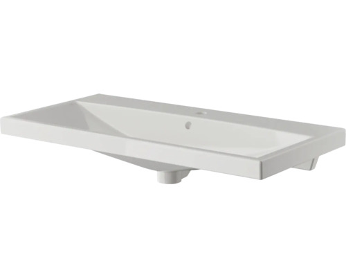 Vasque pour meuble Pelipal Xpressline 4035 90 x 45 cm blanc brillant 4900.999039 Lavabo en céramique avec trou de robinet et trop-plein
