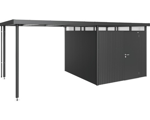 Metallgerätehaus mit Unterstand und Tür