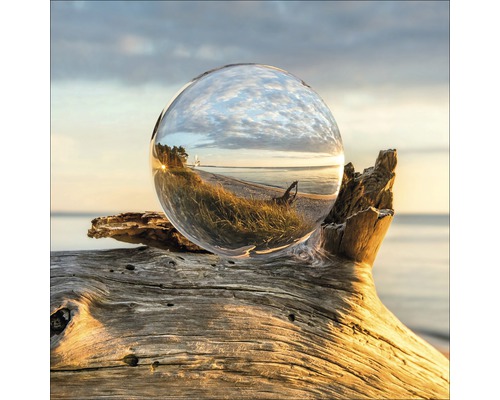 Tableau en verre Drop On Wood 30x30 cm