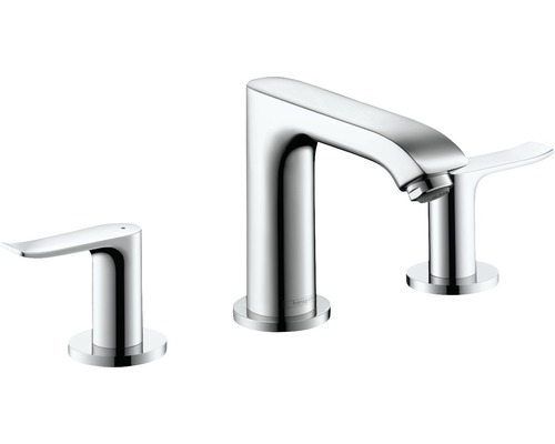 Mélangeur de lavabo hansgrohe Metris 31083000 chrome, mécanisme de vidage compris Robinet de lavabo trois trous en chrome