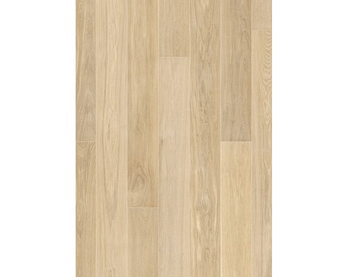 Boden aus hellen Fliesen in Holzoptik