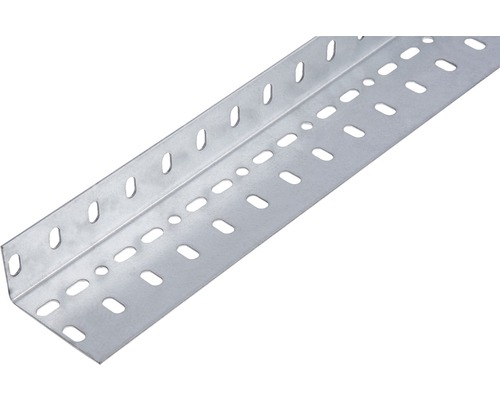 Conceptor Winkelprofil gelocht verzinkt 60x35x1 mm, 2m Gelochter Montagewinkel aus Metall