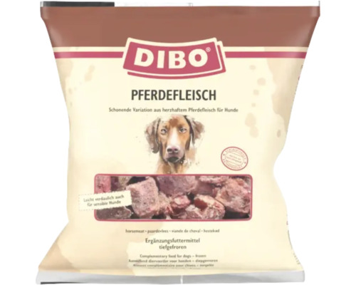 Dibo viande de cheval aliment complémentaire surgelé pour chiens