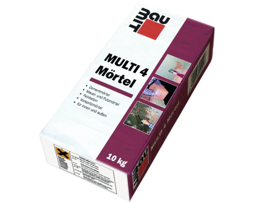 Beutel Multi 4 Mörtel, Zementmörtel, Mauermörtel und Putzmörtel, Feinbeton und Vorspritzmörtel für Innen- und Außenbereich, 10 Kilogramm