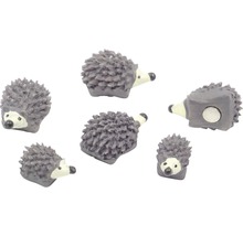 Dekomagnet Hedgehog 6er-Set grau
