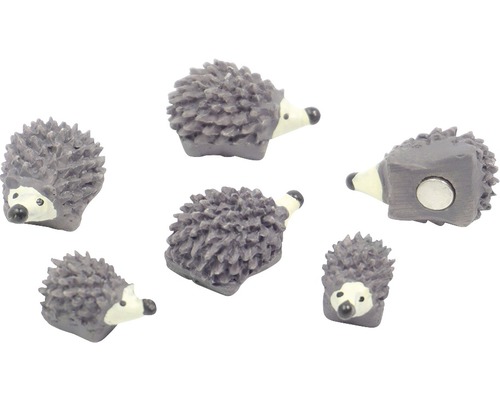 Dekomagnet Hedgehog 6er-Set grau