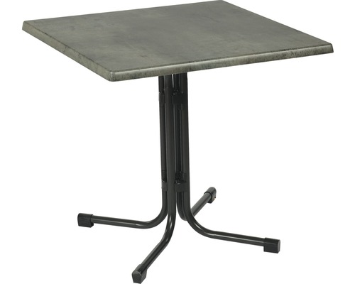 Table de jardin Acamp Piazza 80 x 80 x 72 cm anthracite aspect pierre