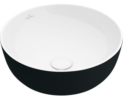 Villeroy & Boch Aufsatzwaschbecken Artis 43 cm rund weiß/schwarz 417943BCT8 Aufsatzwaschbecken aus Keramik, runde Form
