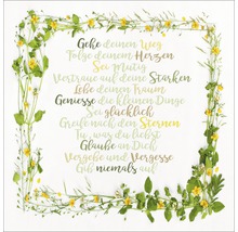 Image de motivation avec cadre floral et lettrage allemand