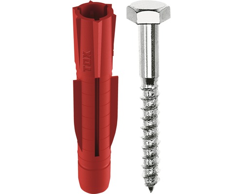 Cheville en plastique avec vis correspondante