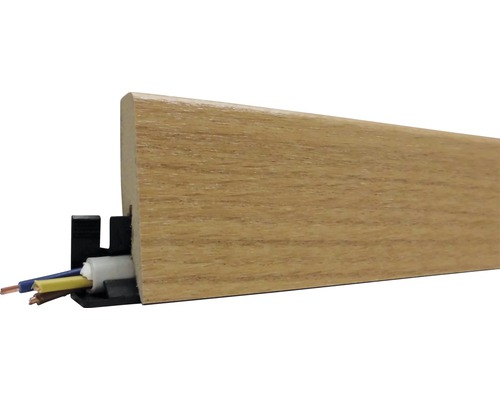 Sockelleiste SL60 Eiche Canyon inkl. Clip 60 x 20 x 2600 mm Fußleiste mit Kabelkanal zur Verlegung von Kabeln