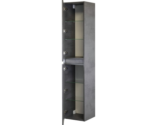 Armoire de salle de bain avec étagères en verre