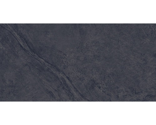 Carrelage pour mur et sol en grès cérame fin Onyx noir verre poli rectifié 30x60 cm