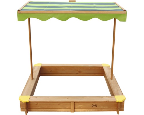 Sandkasten aus Holz mit Sonnendach
