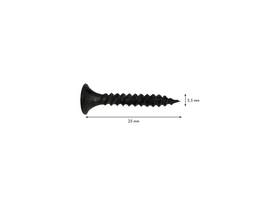 Einzelne Schraube, 25 mm lang und 3,5 mm Durchmesser