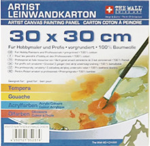 Panneau de toile d''artiste 30 x 30 centimètres pour les peintres amateurs et professionnels, apprêté, 100 % coton