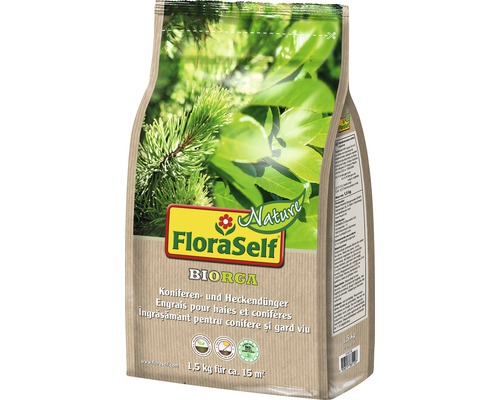 Engrais pour conifères et haies FloraSelf Nature BIORGA engrais organique 1,5 kg