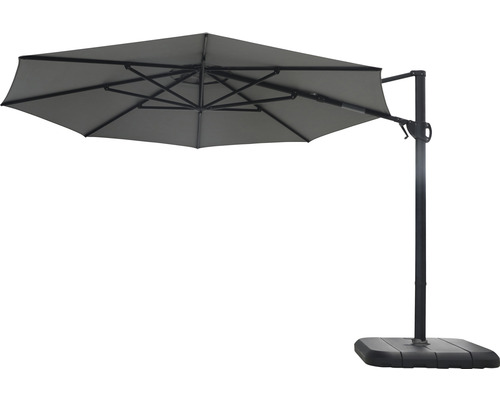 Parasol déporté Soluna Calais 350 x h 270 cm avec pied de parasol et housse de protection