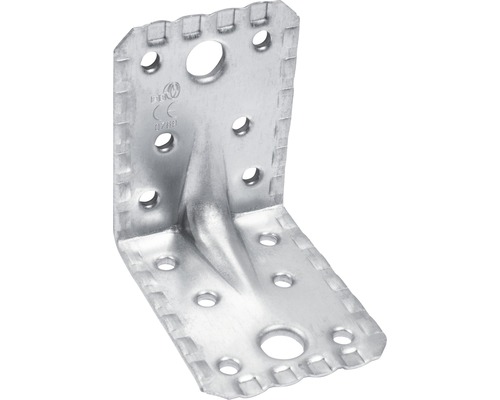 Winkelverbinder mit Steg 70x70x55x1,5 mm verzinkt, 1 Stück Winkelverbinder aus Metall mit Löchern