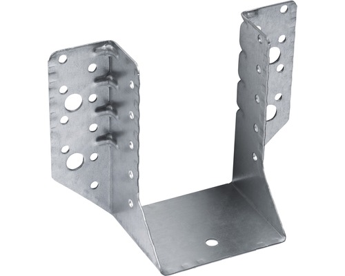 Balkenschuh 80x120x1,5 mm, Typ A, verzinkt, 1 Stück Pfostenträger aus Metall mit Löchern für Schrauben