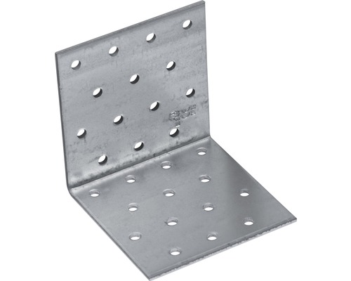 Lochplattenwinkel 80x80x80x2,5 mm verzinkt, 1 Stück Winkelverbinder aus Metall mit Bohrlöchern