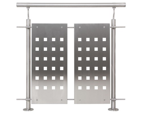 Garde-corps en acier inoxydable avec découpes carrées