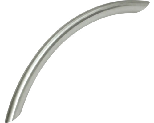 Möbelgriff Segmentbogen Edelstahl gebürstet Lochabstand 128 mm LxBxH 150/10/30 mm Gebogener Möbelgriff aus Metall