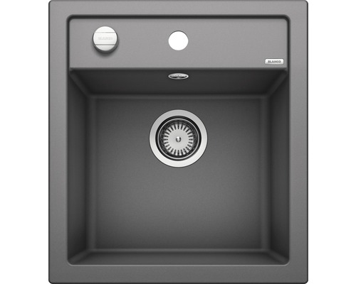 Évier Blanco DALAGO 45 465 x 510 mm gris rocher 518846 1 bac sans égouttoir Évier en matériau composite avec garniture d''écoulement