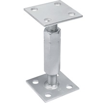 Verstellbare Fußplatte aus Metall mit vier Löchern zur Befestigung