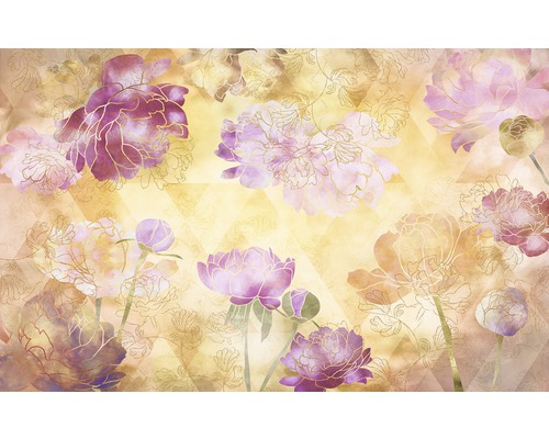 Papier peint panoramique intissé 6029A-VD4 Infinity Inspiration 4 pces 400 x 250 cm Papier peint fleuri avec motif de pivoines