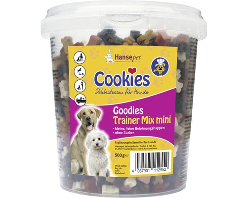 Friandises pour chien Cookies Goodies Trainer Mix Mini, 500 g Hansepet Cookies, Mini-mélange d''entraînement pour chiens, 500 grammes