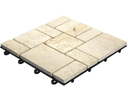 Klickfliese florco® Stone Travertine Roma 30x30 cm 1 Pack 4 Stück-0