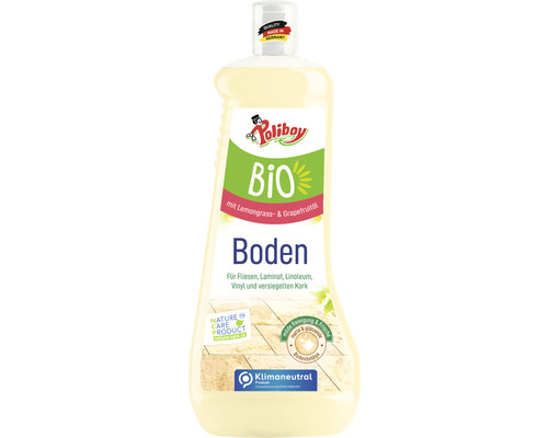 Produit d'entretien pour sols stratifiés Poliboy Bio 1 l Nettoyant pour sol Poliboy Bio pour carrelages, stratifiés, linoléums, vinyles et lièges scellés