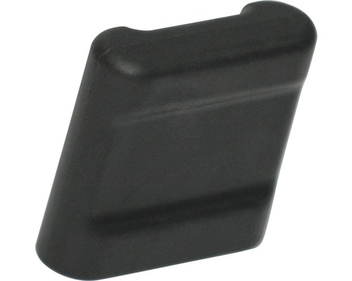 Bouton de meuble Softtouch métal/Zamac/caoutchouc noir, distance entre les trous 32 mm, Lxlxh 46x15x45 mm