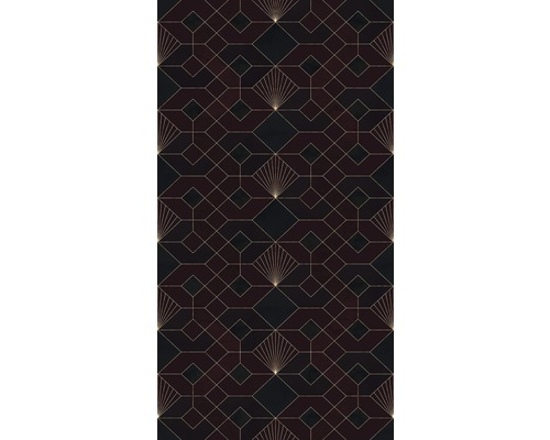 Papier peint panoramique intissé HX3-010 Hx3-010 Coquilles Rouges 3 pces 150 x 280 cm Motif géométrique de papier peint avec des diamants et des rayons