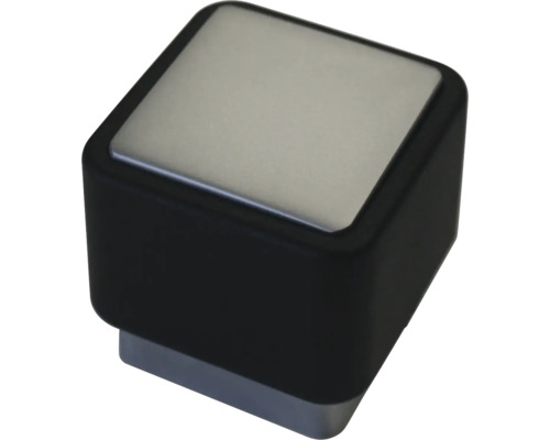 Bouton de meuble Softtouch métal/Zamac/caoutchouc mat/chrome Lxlxh 30x30x30 mm Bouton de meuble carré en métal