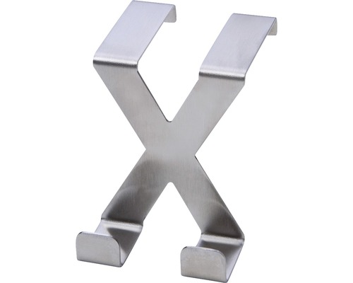 Garderobenhaken X-Form 2 Haken Metall edelstahlfinish LxBxH 59/50/64 mm