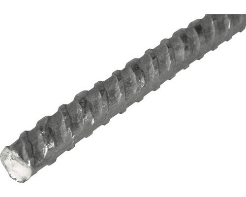 Barre ronde striée en acier Ø 10 mm, 1 m