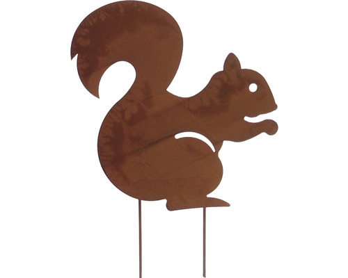 Tuteur décoratif écureuil h 51,5 cm métal marron